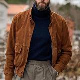 WIAOFELLAS  -  Daily Leisure Mens Solid Color Jackets 2025 Autumn Fashion Lapel Button-up Cardigan Jacket Men Casual Long Sleeve Coats