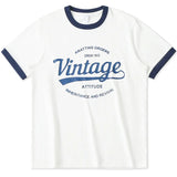 WIAOFELLAS  -  Men Vintage Letters Printed Fashion Casual Boyfriend Pure Cotton Short Sleeve T-shirt Man Summer Harajuku T Shirt Couple Tshirt