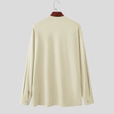 WIAOFELLAS  -  Men T Shirt Solid Color O-neck Long Sleeve Casual Male Tee Tops Streetwear Loose Knitted Fashion Men Clothing S-5XL 2026
