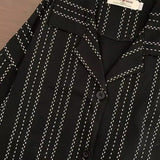 WIAOFELLAS  -  Comfy Milk Silk Loungewear Stylish Men's Fall Winter Pajama Set Striped Plaid Print Color Matching Lapel Single-breasted Long