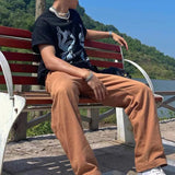 WIAOFELLAS  -  Men's Casual T-Shirt Fashionable Trendy Hip-Hop High Street Y2k Retro Snake Pattern Loose Cotton Top Spring And Summer