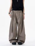 WIAOFELLAS  -  Old Qian style pleated wide-leg pants versatile body three-dimensional belt straight-leg pants men's trousers trousers