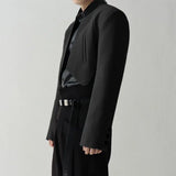 WIAOFELLAS  -  Men Blazer Solid Color Open Stitch Long Sleeve Streetwear Casual Irregular Suits Men Fashion Thin Crop Coats S-5XL