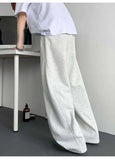 WIAOFELLAS  -  Trendy Men's Drawstring Design Contrast Color Trousers New Fashion Summer Loose High-waisted Wide Leg Pants Male