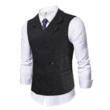 WIAOFELLAS  -  Autumn New Men's Casual Vest Slim and Fashionable Printed Versatile Button Splicing Business Vest