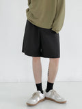 WIAOFELLAS  -  Summer Suit Shorts Men Fashion Social Mens Dress Shorts Korean Loose Straight Casual Shorts Mens Office Formal Shorts M-2XL