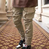 Wiaofellas Leisure multi pocket workwear slim fit straight leg small ankle sports jogger cargo pants