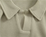 WIAOFELLAS  -  Loose casual lapel POLO shirt men's summer short-sleeved T-shirt simple men's top T-shirt