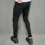WIAOFELLAS  -  Daily Simple Pencil Pants Men Tight Fit Hole Jeans Spring Summer Fashion Vintage Skinny Stretch Denim Trousers Streetwear