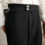 WIAOFELLAS  -  Men's Suit Pants Slim Fit Trousers For Wedding Party Business Formal Waistline Suit Pants Spring Summer
