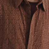 WIAOFELLAS  -  Lapel Retro Niche Design Hollow Drape Shirt Short-sleeved Ethnic Japanese Casual Men's Coat Long-sleeved