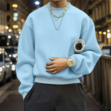 WIAOFELLAS  -  Men Hoodies O-neck Long Sleeve Streetwear Loose Casual Male Sweatshirts Fashion Solid Color Men Clothing Pullovers