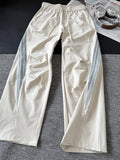WIAOFELLAS  -  adient ey Sports Casual Pants Men Women Qui Dry Breathable Autumn Fce Straight Leg Pants Splice Color Blo