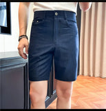 Wiaofellas  -  Summer Slim Fit Casual Shorts Men's Retro Denim Five Quarter Pants Versatile Casual Business Pants Comfortable Men Clothing