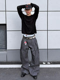 WIAOFELLAS  -  American High Street Retro Pleated Design Striped Men's Loose Straight Casual Wide Leg Pants Street Sle Casual Trousers
