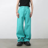 Wiaofellas  -  Y2K Jeans Pants Men Streetwear Green Wide Leg Denim Trousers Male Oversize Hip Hop Casual Harajuku Japanese Hippie