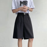 WIAOFELLAS  -  Summer Suit Shorts Men Fashion Social Mens Dress Shorts Korean Business Casual Black Shorts Mens Office Formal Shorts M-2XL