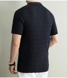 Wiaofellas  -  Summer Laisel Linen Ice Silk Knitted Polo Shirt Men's Short Sleeved Pullover Knitted Sweater Man Casual Business Social T-shirt