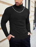 Wiaofellas  -  New detachable chain men's fashion turtleneck sweater slim-fit fleece pullover long-sleeved all-in-one casual men's sweater