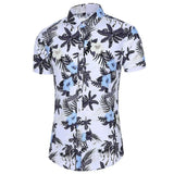 Wiaofellas  -  Men's Plaid Print Short Sleeve Shirt Plus Size Casual Hawaiian Style Button Down Shirt Summer Cross-Border Fashion