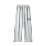 WIAOFELLAS  -  Men's Hip Hop Fashion Letter Printed Wide Leg Pants 2025 Y2K Streetwear Baggy Straight Pantalones Hombre New Gym Sports Trousers