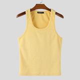 WIAOFELLAS  -  Men Tank Tops Solid Color O-neck Sleeveless Plush Casual Male Vests Streetwear Fleece Summer Fashion Men Clothing 2026