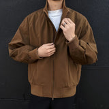 WIAOFELLAS  -  Spring Beige Jacket Men Casual Black Motorcycle Jacket Men Streetwear Hip-hop Loose Bomber Jacket Mens Black Baseball Jackets