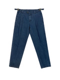Wiaofellas  -  Spring Summer Men's Denim Look Woven Trousers, Neapolitan Double Pleat  High Waist Straight Leg Business Dress Pants