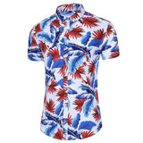 Wiaofellas  -  Men's Plaid Print Short Sleeve Shirt Plus Size Casual Hawaiian Style Button Down Shirt Summer Cross-Border Fashion