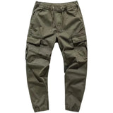Wiaofellas  -  Retro Japanese Washed Trousers for Men Loose Fit Casual Pants Youth Pure Color Slimming Small Footwear Workwear Trousers