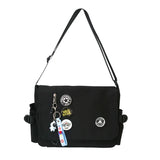 WIAOFELLAS  -  Korean Fashion Casual Big Bag Student School Bags for Teenage Girls Messenger Bag Shoulder Bag Crossbody Bags Women