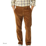 WIAOFELLAS  -  Men's Casual Pants  Men Straight Tube Wide Pants Spring Autumn Male Corduroy Pants Khaki Black Flat Heavyweight Trousers