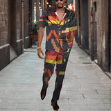 WIAOFELLAS  -  Short Sleeve Shirt Button Tops+Trousers Men 2Pcs Set Suit 3D Chic Harajuku Vintage Printing Summer Hawaii Beach Cardigan Outfits