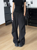 WIAOFELLAS  -  Bla Pleated Wide Leg Men's Pants Autumn American Vibe Sle Cleanfit Drapey Knife  Casual Trousers for Men