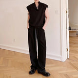 Wiaofellas  -  Mens Deconstructed Side Button Asymmetry Dark Y2k Vest Street Fashion Niche Youth Trend Breath Tank Top Men'S Clothing New