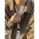 WIAOFELLAS  -  Autumn Long Sleeved Shirt Men Retro Plaid Shirt Men Streetwear Korean Loose Casual Shirt Mens Fashion Shirts Large Size 5XL