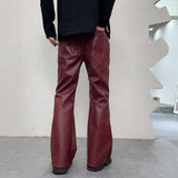 WIAOFELLAS  -  PU Leather Pants Men Streetwear Fashion Hip Hop Punk Gothic Vibe Casual Faux Leather Pant Man Boyfriend Motorcycle Trousers