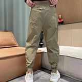 WIAOFELLAS  -  Mens Leggings Hook And Loop Fastener Thin Trousers Streetwear Breathable Versatile Jogging Casual Pants Men'S Clothing Spring