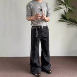 Wiaofellas  -  Summer New Men's Solid Color Straight Trousers American Retro Fashion High Street Trend Slim Casual Breathable Men's Bottoms
