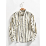 WIAOFELLAS  -  Japanese Striped New Retro Men's Trendy and Fashionable Loose Casual Shirt Long Sleeve Top Shirt Versatile Jacket