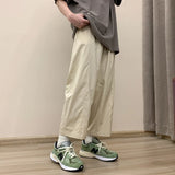 WIAOFELLAS  -  Khaki y Pants Summer Thin Workwear Men Oversize Retro Nine Points Lantern Pants Loose Fit Harajuku Sle Straight Leg