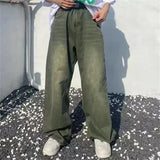 WIAOFELLAS  -  Jeans Spring and Fall High Street Washed Do Old Europe and The United States Street Hip-hop Loose Wide Leg Pants Men Jeans