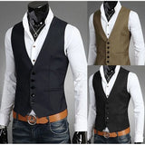 WIAOFELLAS  -  New Autumn and Winter Men's Korean Style Slim Vest Jacket Suit Vest Fashionable Casual Versatile Vest