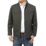 WIAOFELLAS  -  Men's Jacket Stand Collar Casual Jaqueta Masculina Spring Autumn Zipper Solid Business Coat Ropa Hombre Cotton Outerwear Male