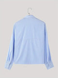 WIAOFELLAS  -  Fashion Vertical Striped Short Shirt For Men Streetwear Oversized Loose Long Sleeved Lapel Top Spring Autumn Versatile Shirts