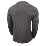 WIAOFELLAS  -  Men's Cotton T-shirts Autumn Winter Long Sleeve Henry Shirt for Men Retro Pure Color T-shirt