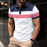 Wiaofellas  -  Summer 3d Casual Elastic Cotton Comfortable Button Lapel Stripe Social Quality Short Sleeved Pure Cotton Men's Top