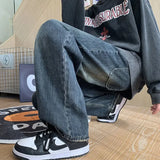 WIAOFELLAS  -  Autumn Baggy Jeans Men Fashion Casual Wide Leg Jean Streetwear Loose Hip Hop Straight Denim Pants Mens LOOSE Trousers