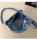 WIAOFELLAS  -  Personality washed denim bag men's new shoulder bag simple Joker Messenger bag fashion sports mobile phone bag