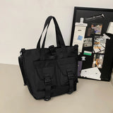 WIAOFELLAS  -  Crossbody bag men's large-capacity shoulder bag women's leisure messenger bag students' class bag solid color handbag